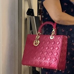 CHRISTIAN DIOR LADY DIOR TWO WAY CROSSBODY BAG EUC